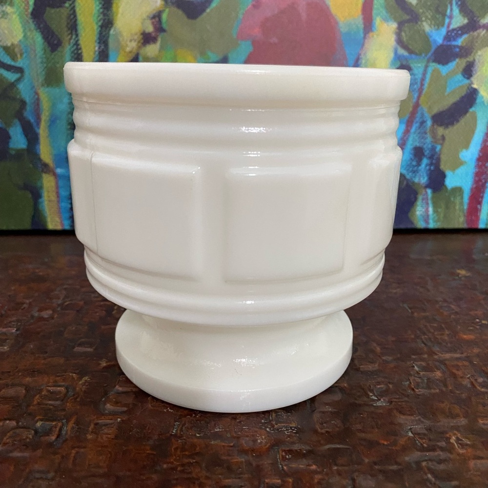 Vintage Randall Milk Glass Jardiniere Vase Planter, Collective Decor
